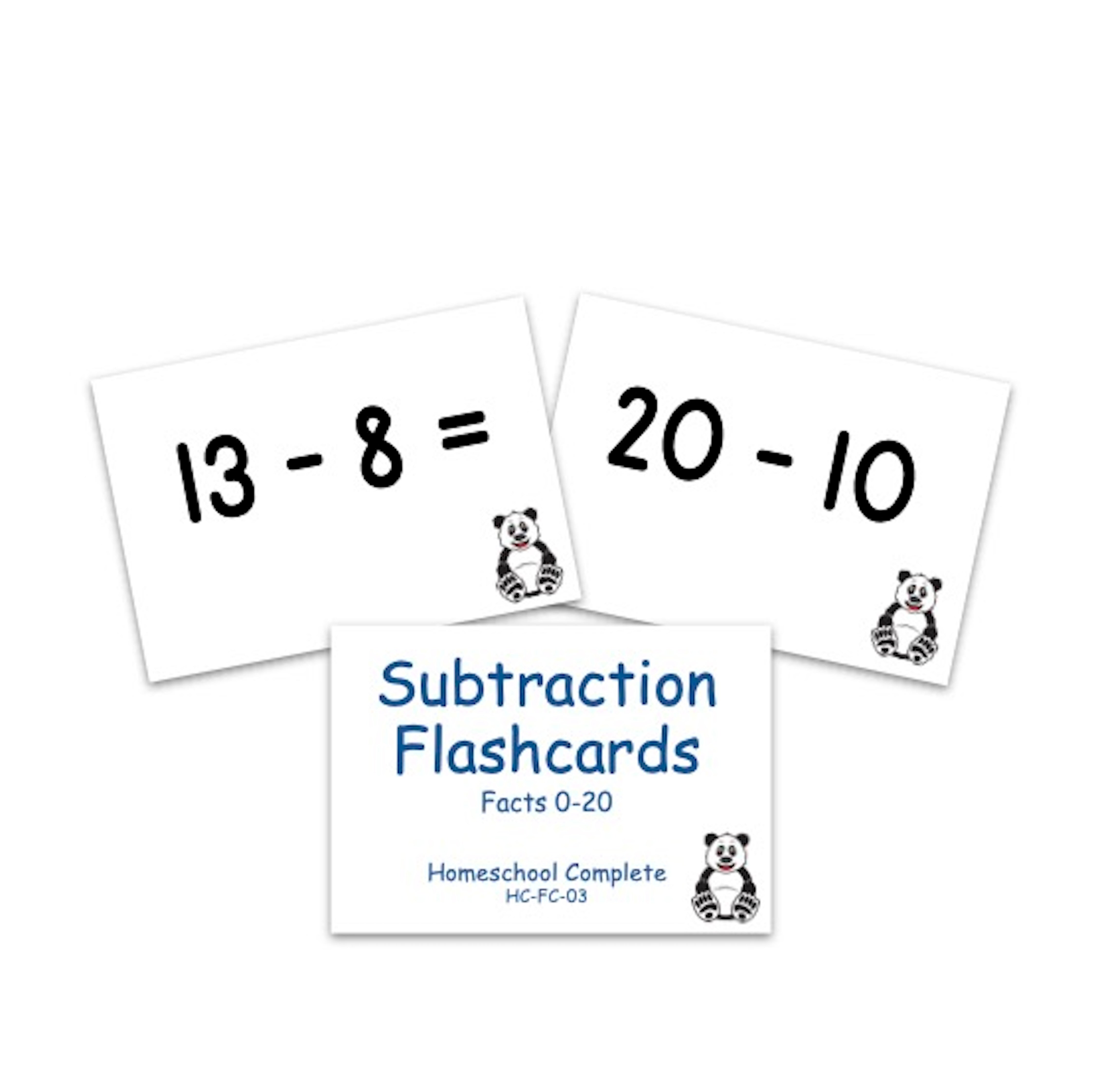 Subtraction Flashcards: Facts 0-20