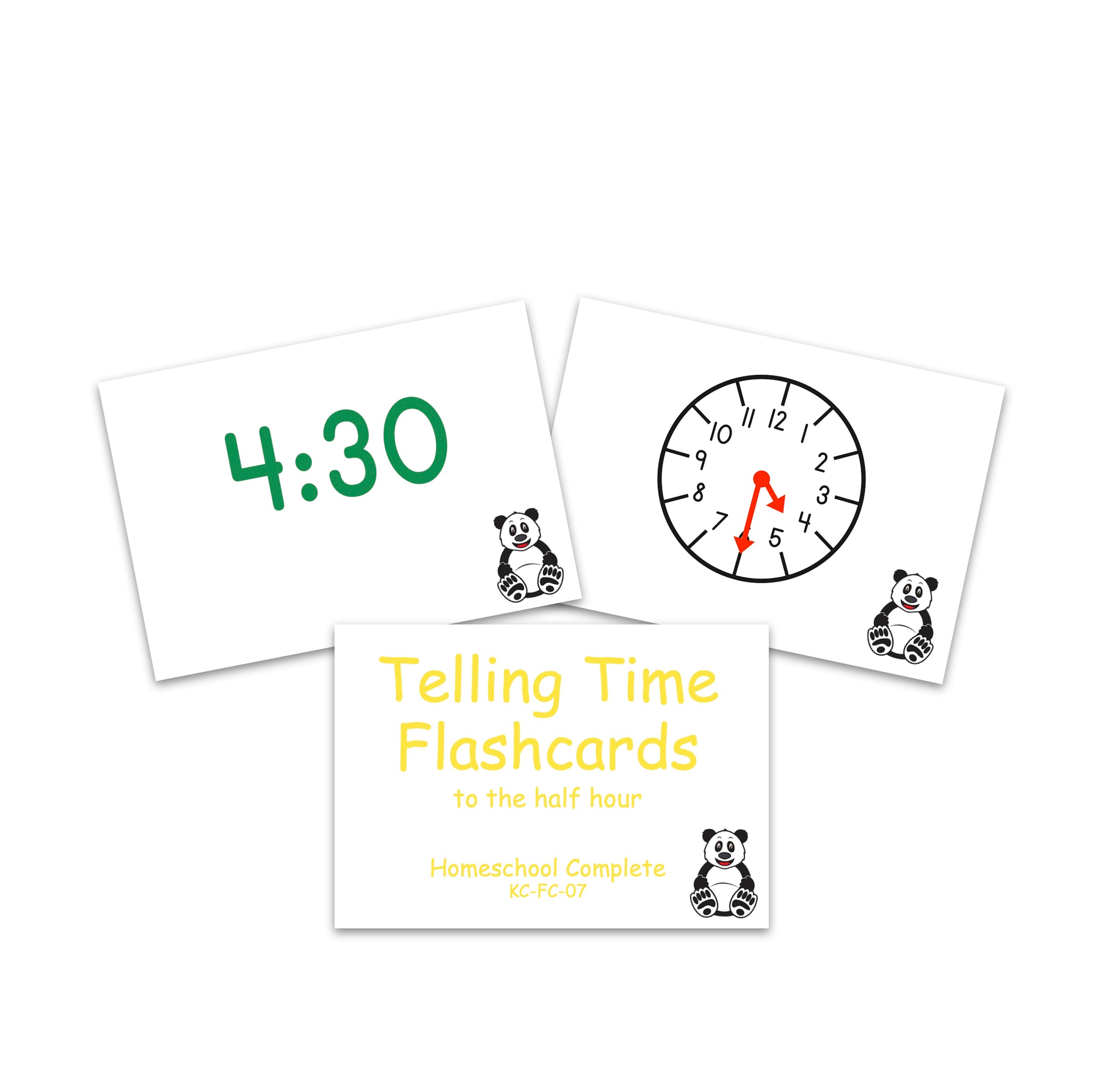 Telling Time Flashcards: to half hours