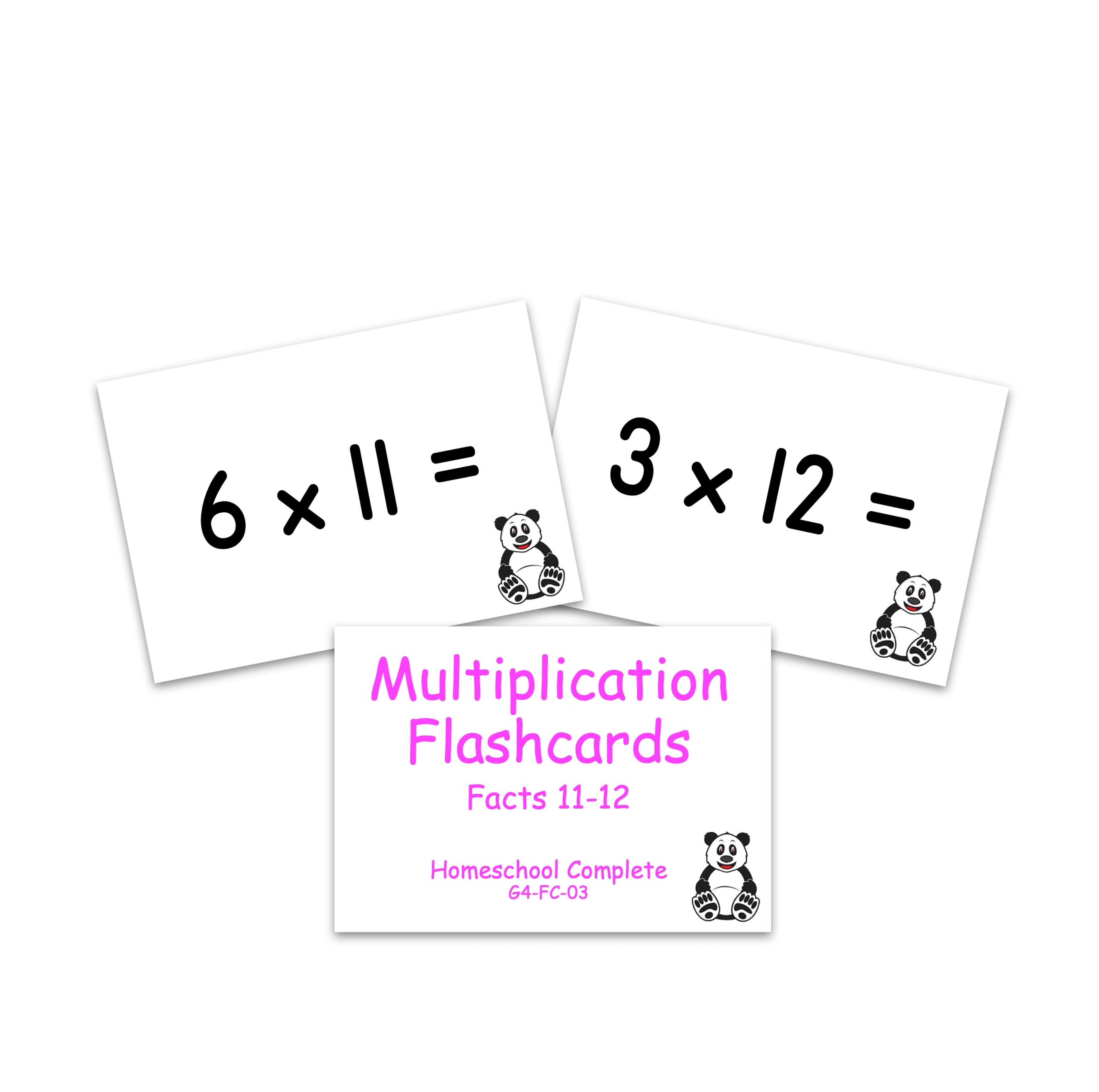 Multiplication Flashcards: Facts 11-12