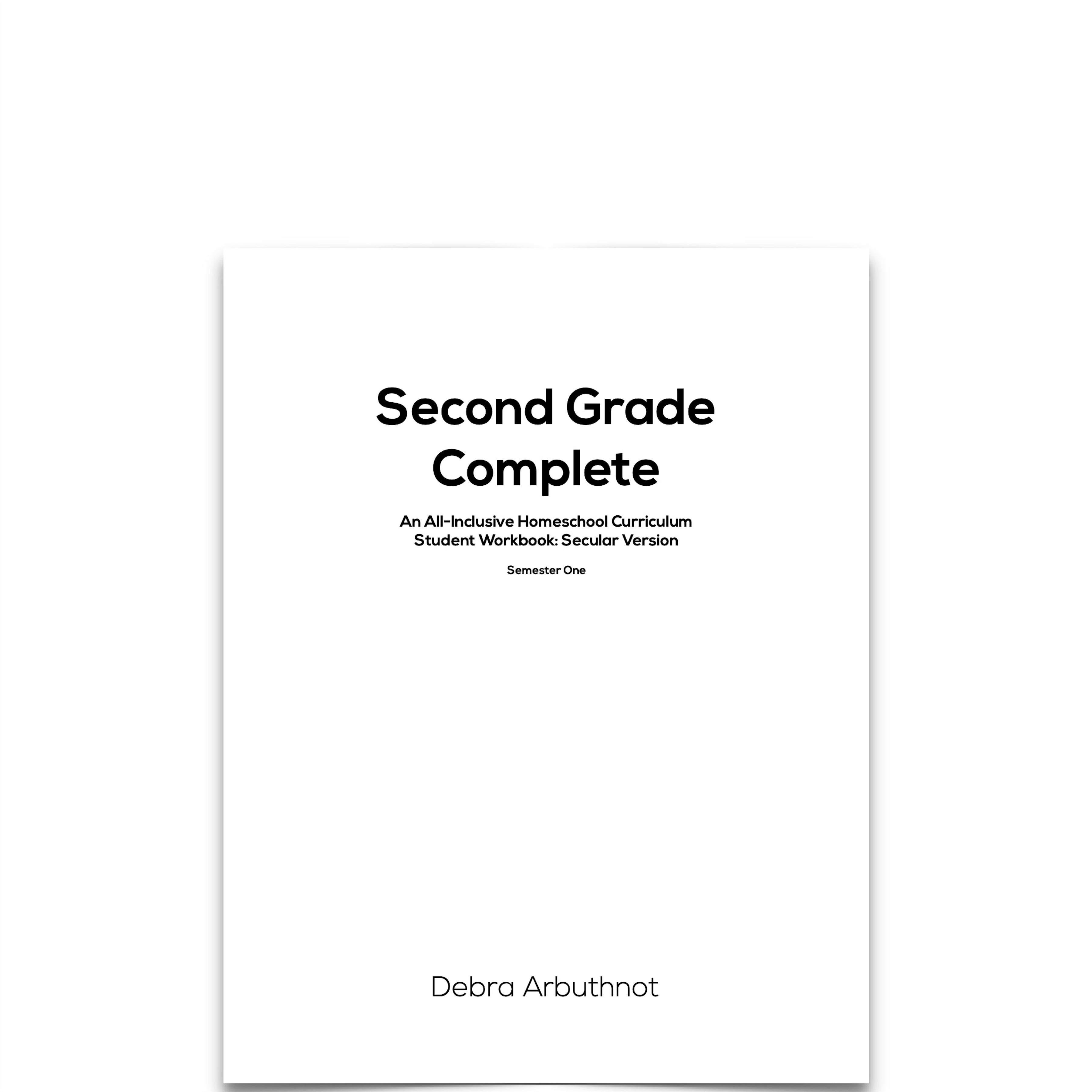 Second Grade Complete Student Workbook Pages: Semester One (Secular)