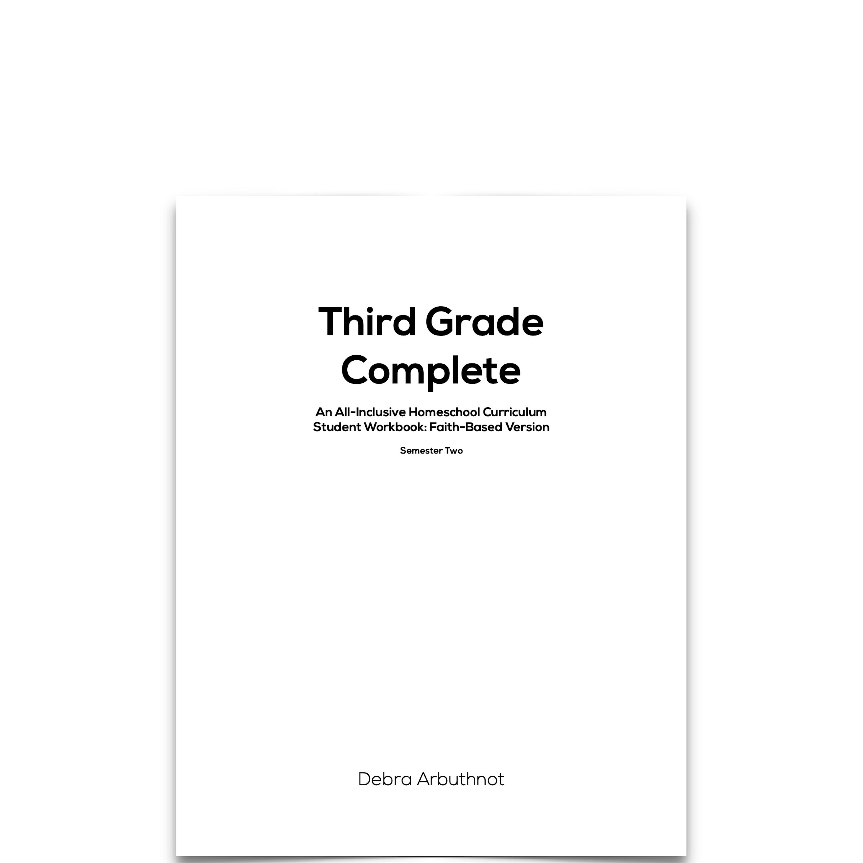 Third Grade Complete Student Workbook Pages: Semester Two (Faith-Based)