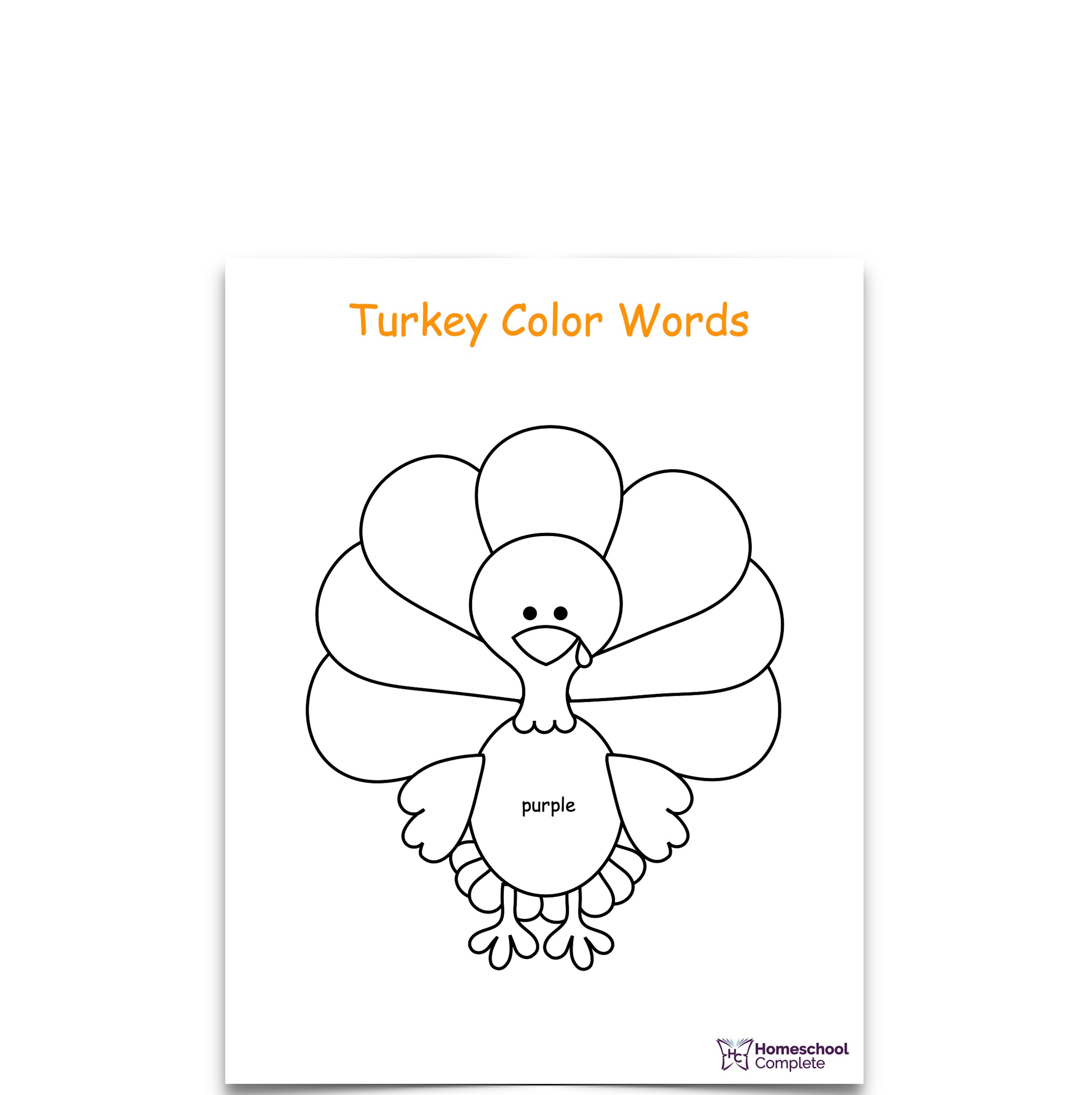 Homeschool Complete Freebie | Turkey Color
