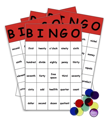 Homeschool Complete: Math Words Bingo Game