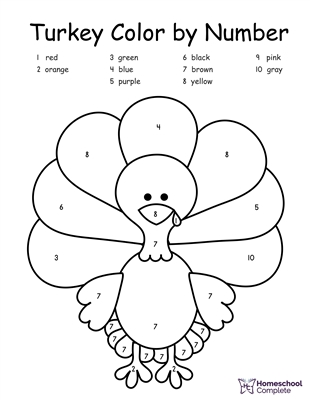 Homeschool Complete Freebie | Turkey Color by Number